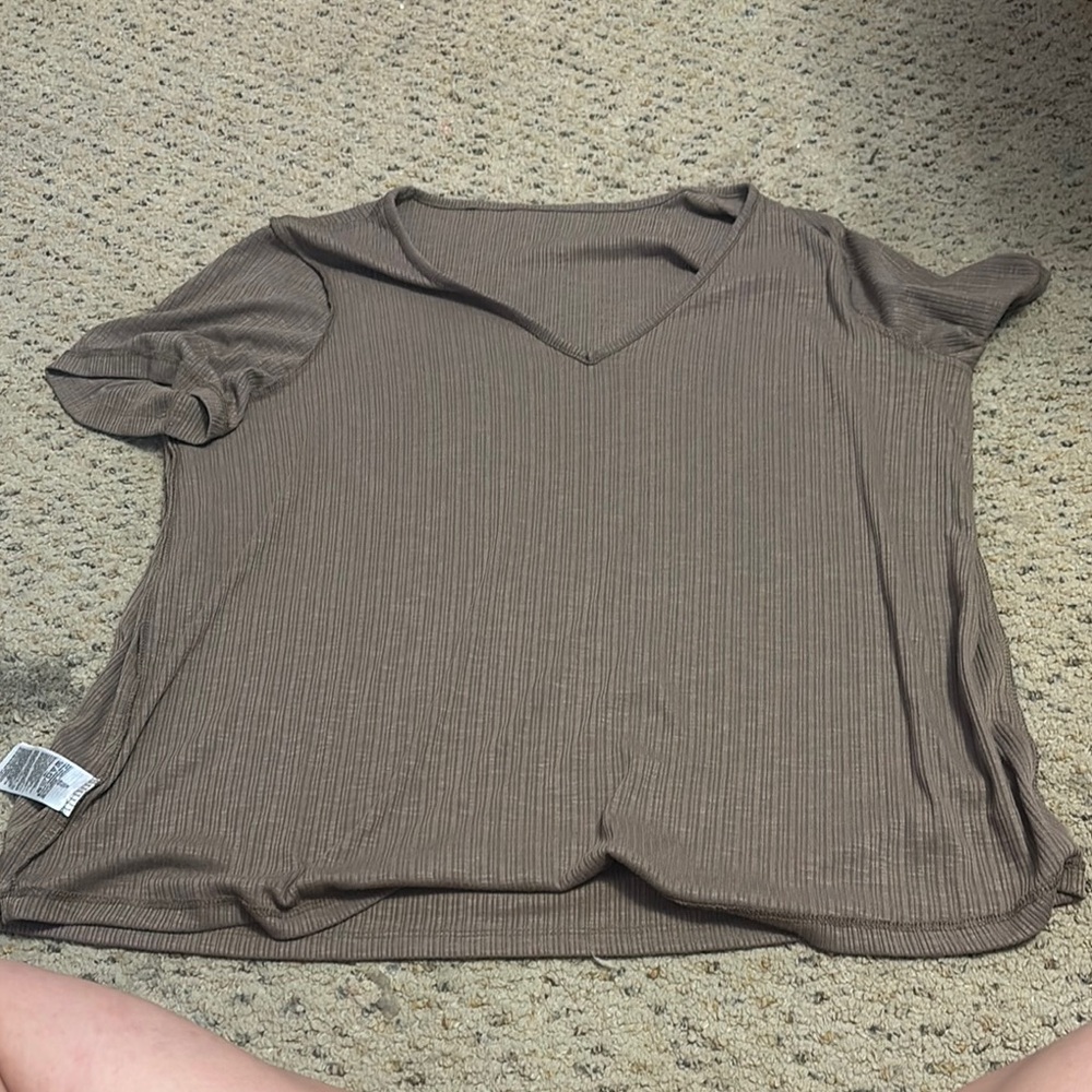Old Navy Brown V-Neck Short Sleeve Tee